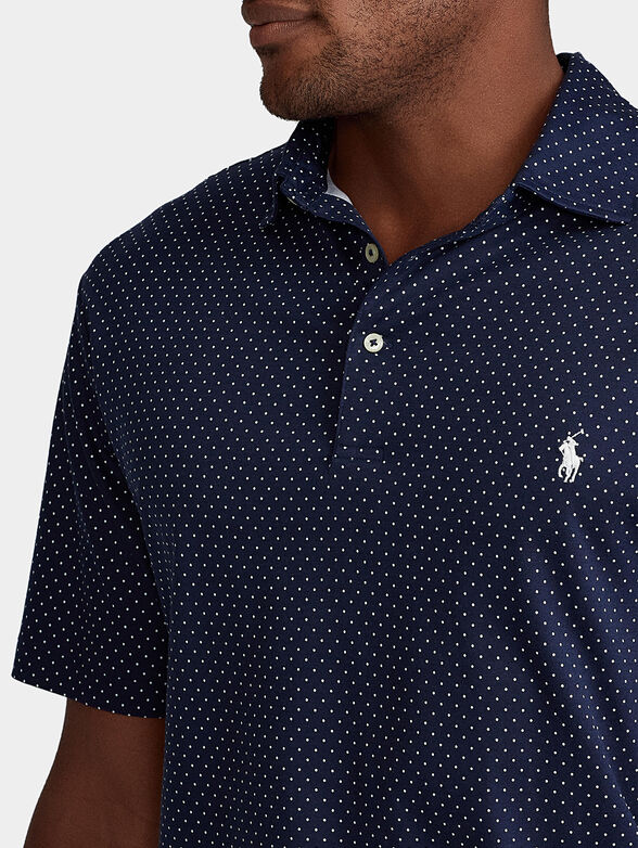 Dark blue polo-shirt with polka-dots - 2