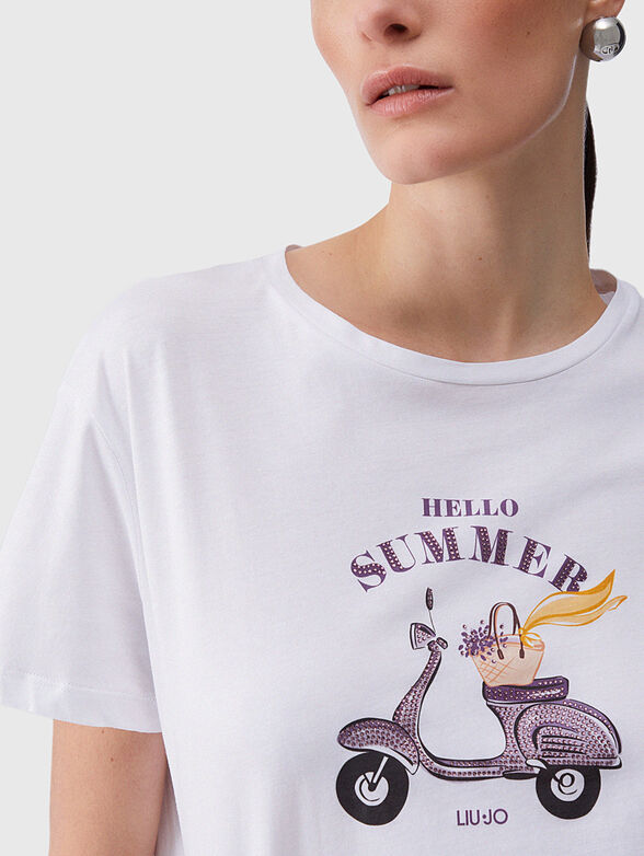 T-shirt with logo applique - 4