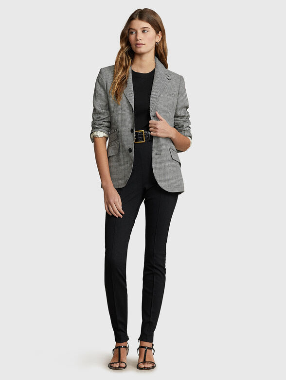 Cotton blazer with houndstooth pattern - 2