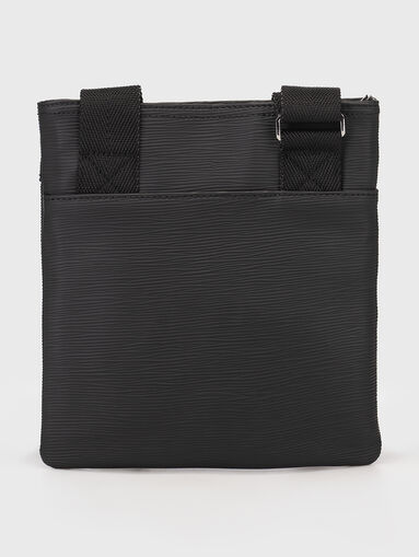 Black texturized faux leather crossbody bag  - 3