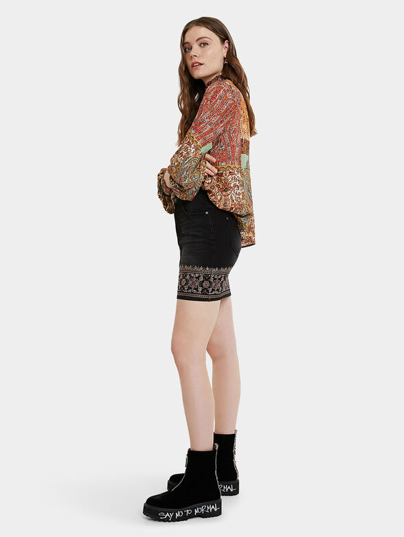 DELHI Denim skirt with embroidery - 2