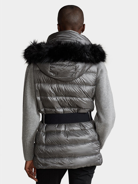 Padded vest with hood and belt - 2