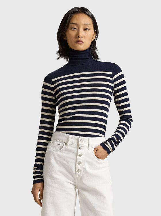 Раиран пуловер с поло яка - 1