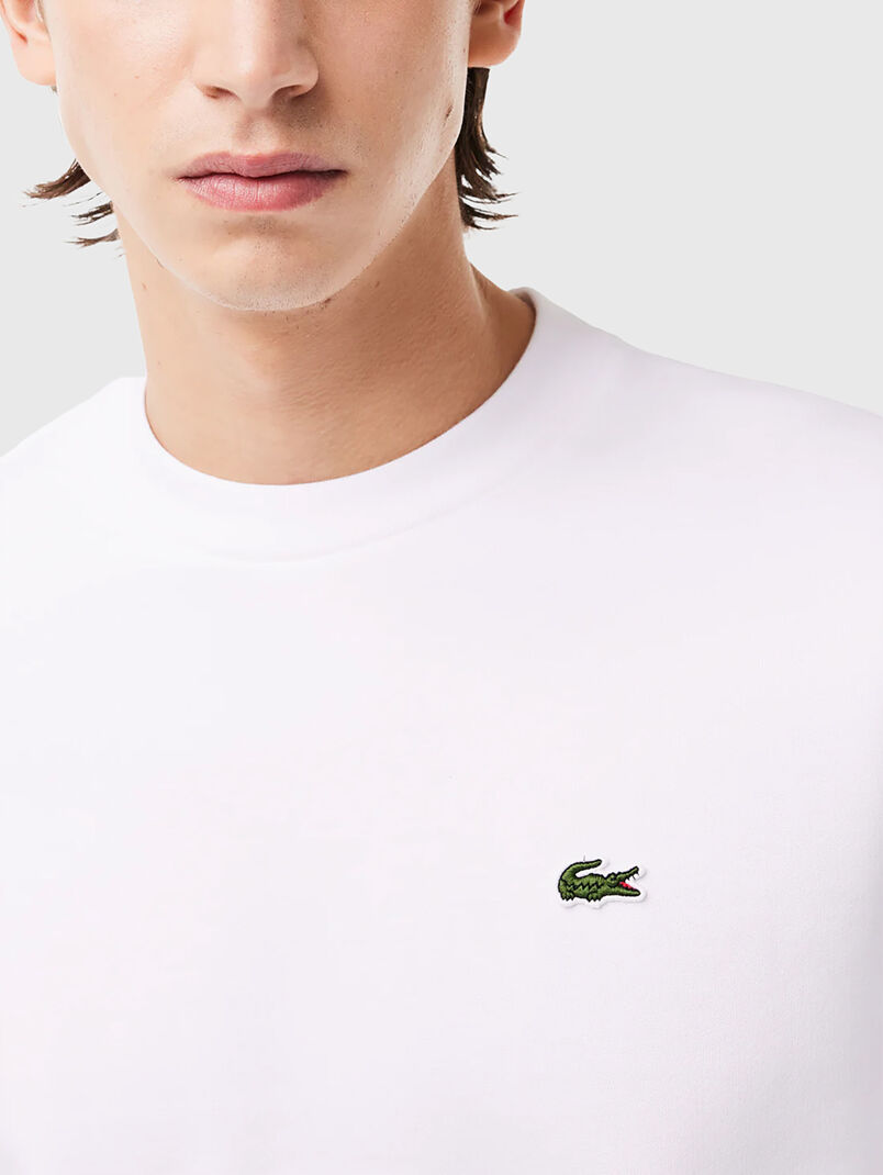 Cotton sweatshirt with logo in green - 3