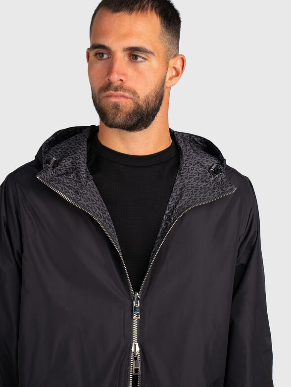Double faced jacket with hood and pockets - 5