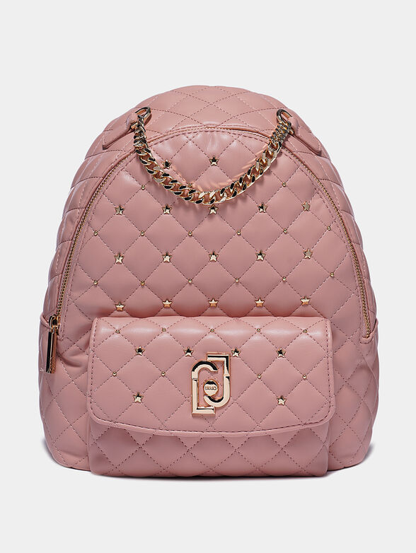 Black backpack with silver-colored applications - 1