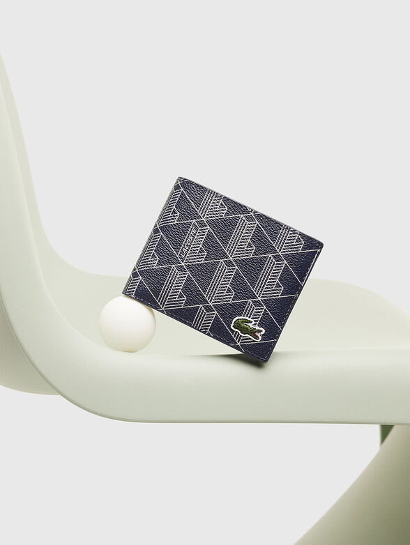 Dark blue wallet with monogram logo - 4