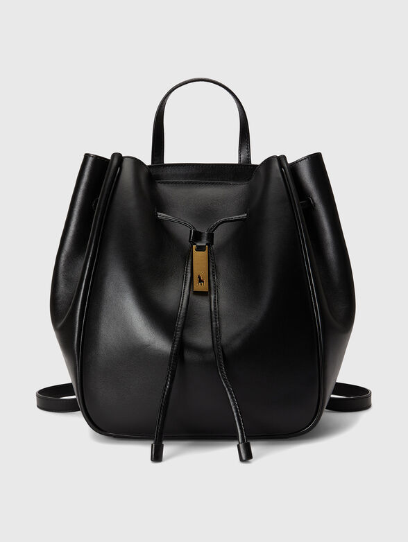 Leather backpack with logo detail - 1