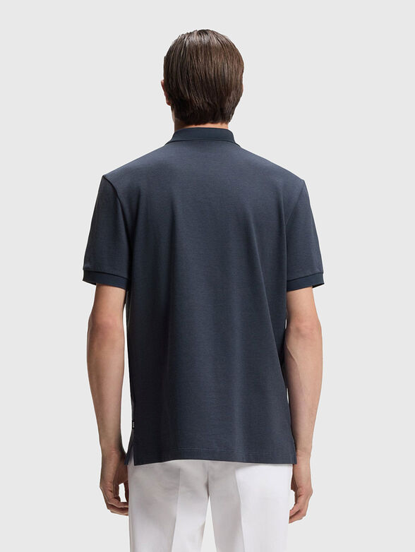 Navy blue cotton polo shirt - 3
