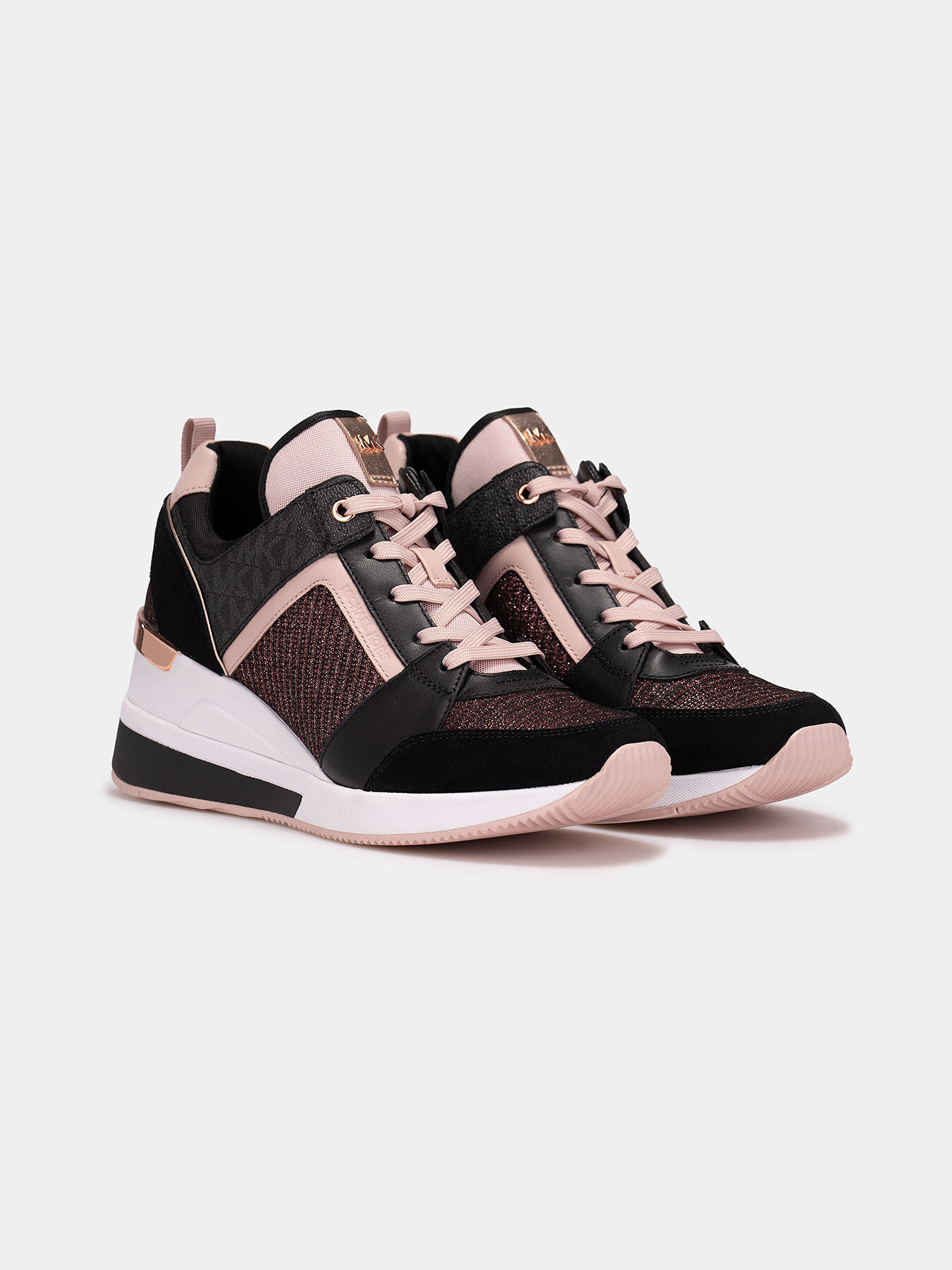 GEORGIE sneakers with shiny threads in rose gold brand