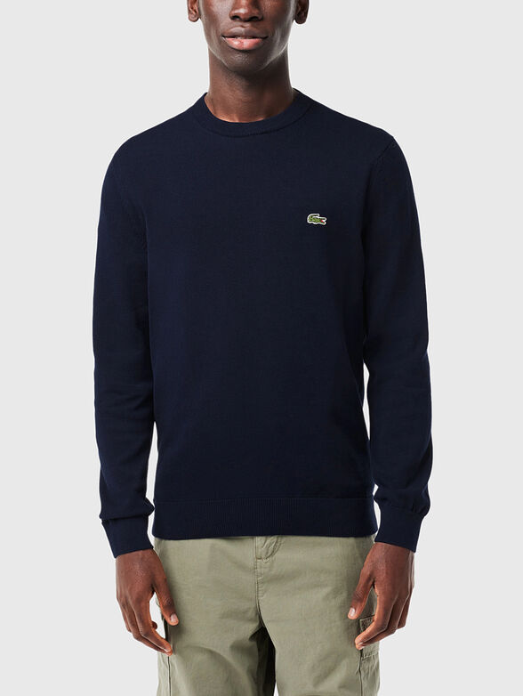 Crew neck cotton sweater - 1