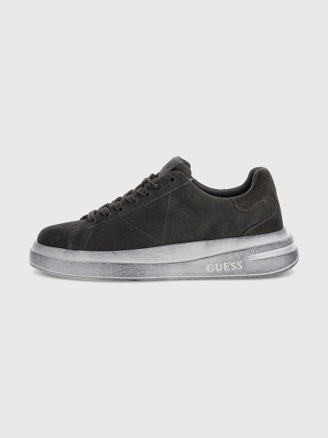 ELBA grey suede sports shoes brand GUESS Globalbrandsstore en