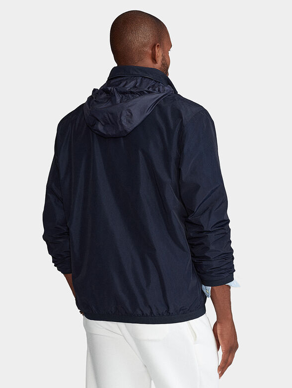 Blue jacket with hood and zip - 2
