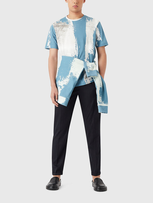 T-shirt with contrasting pattern in green - 2