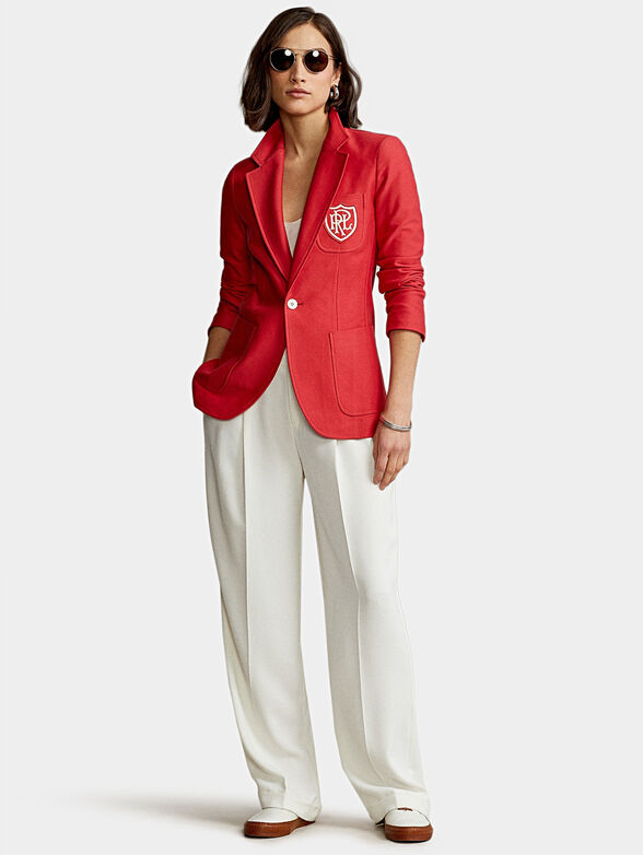 Red blazer with logo emblem - 2