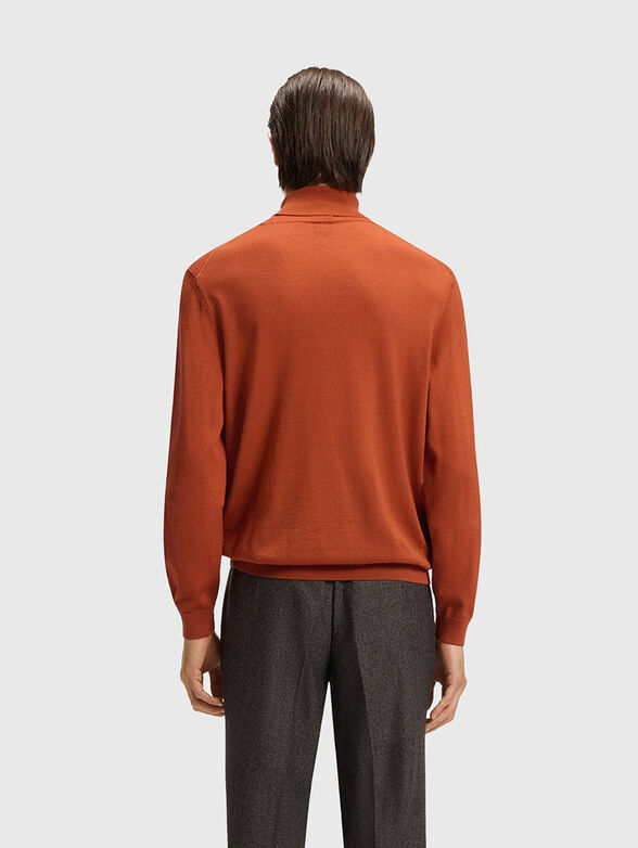 MUSSO-P polo neck slim sweater in gray color - 3