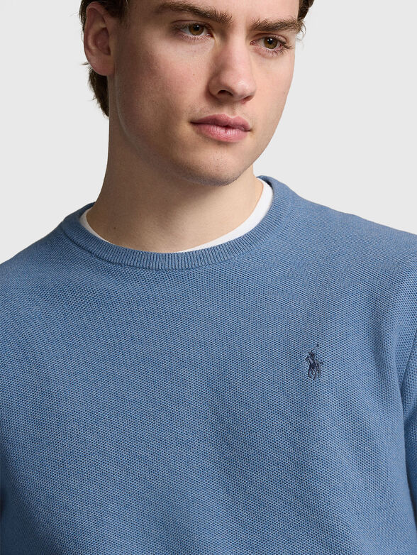 Blue cotton sweater - 4
