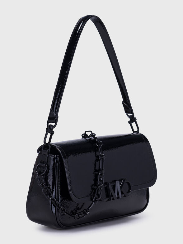 Black hobo bag with logo buckle - 4