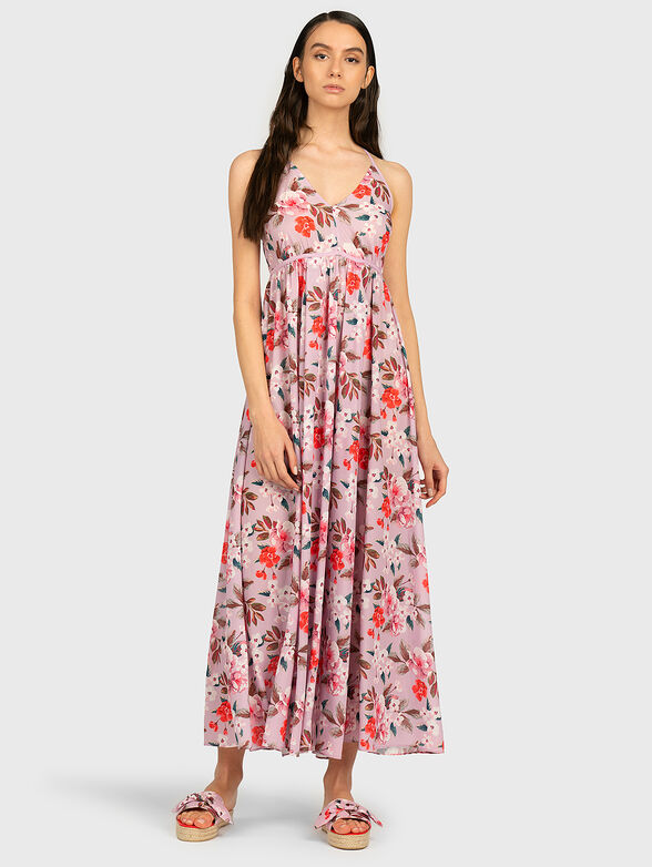 Long dress with floral print - 1