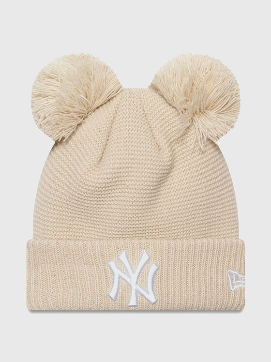 Knitted hat with pompoms - 1