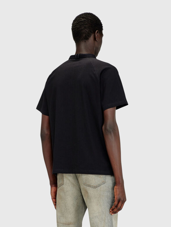 Cotton T-shirt with a biker collar - 3