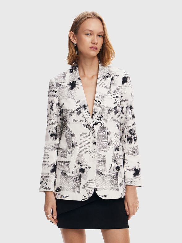 BRATISLAVA blazer with newspaper print - 1