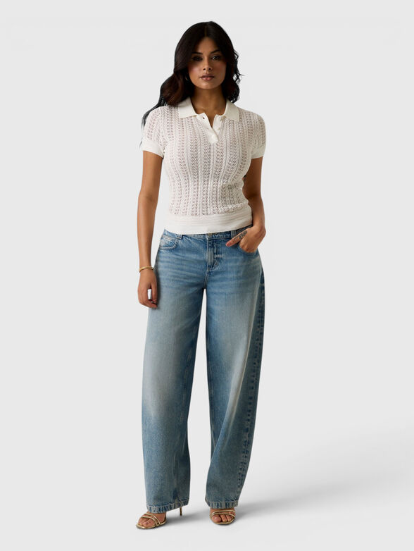 Short-sleeved knit sweater - 2