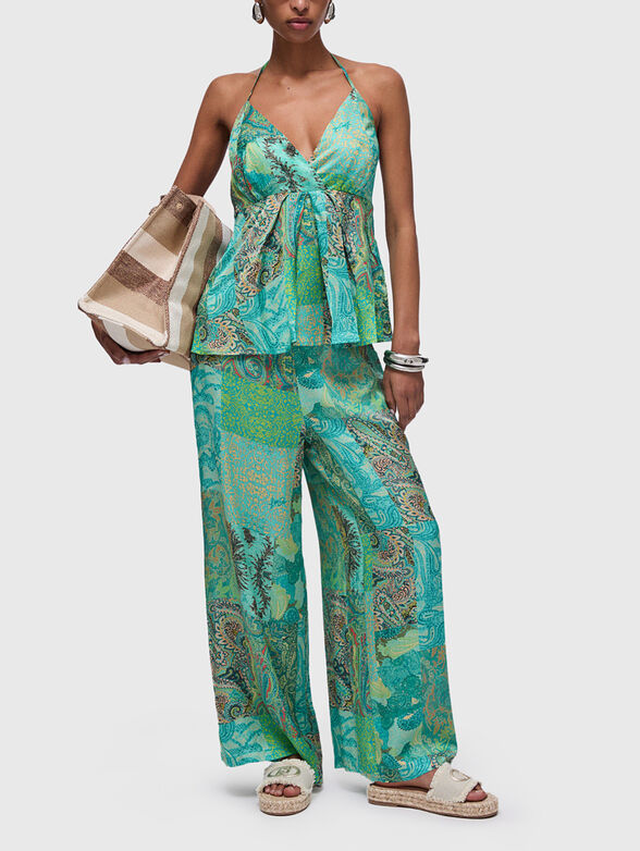 Top with V-neck and paisley print - 2