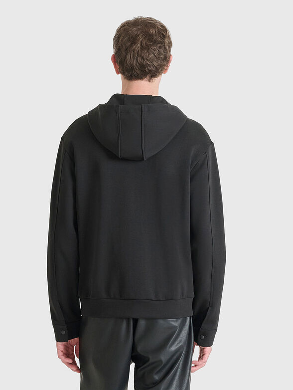 Cotton sweatshirt with hood and zip - 2