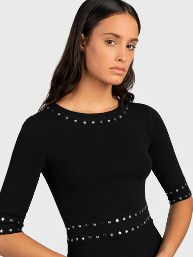 Short knitted dress with eyelets - 3