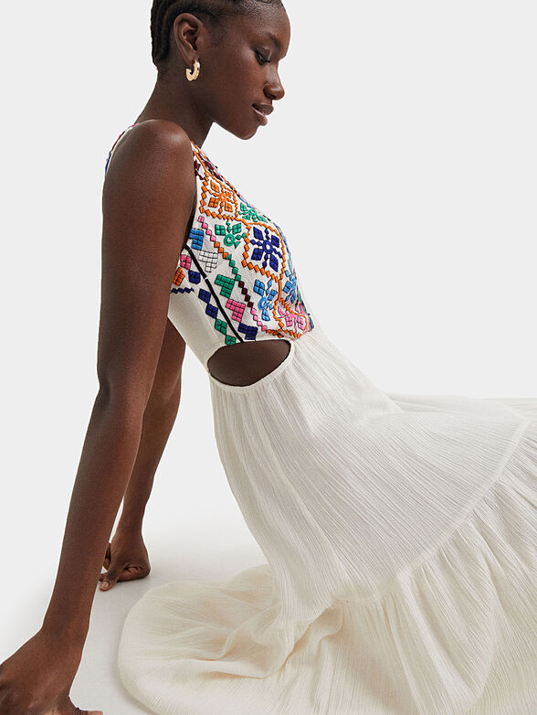 White dress with ethno motifs - 4