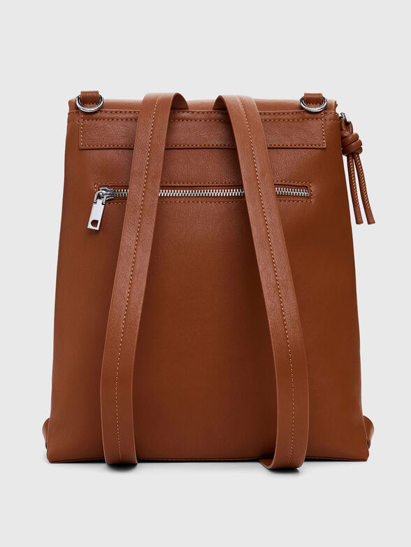 Brown backpack with maxi logo - 3
