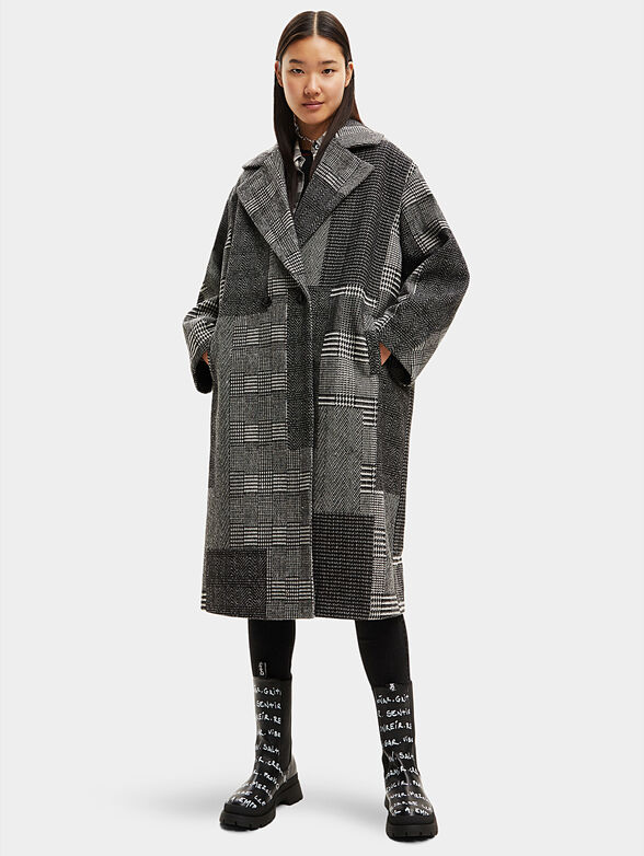 Coat with checked pattern - 1