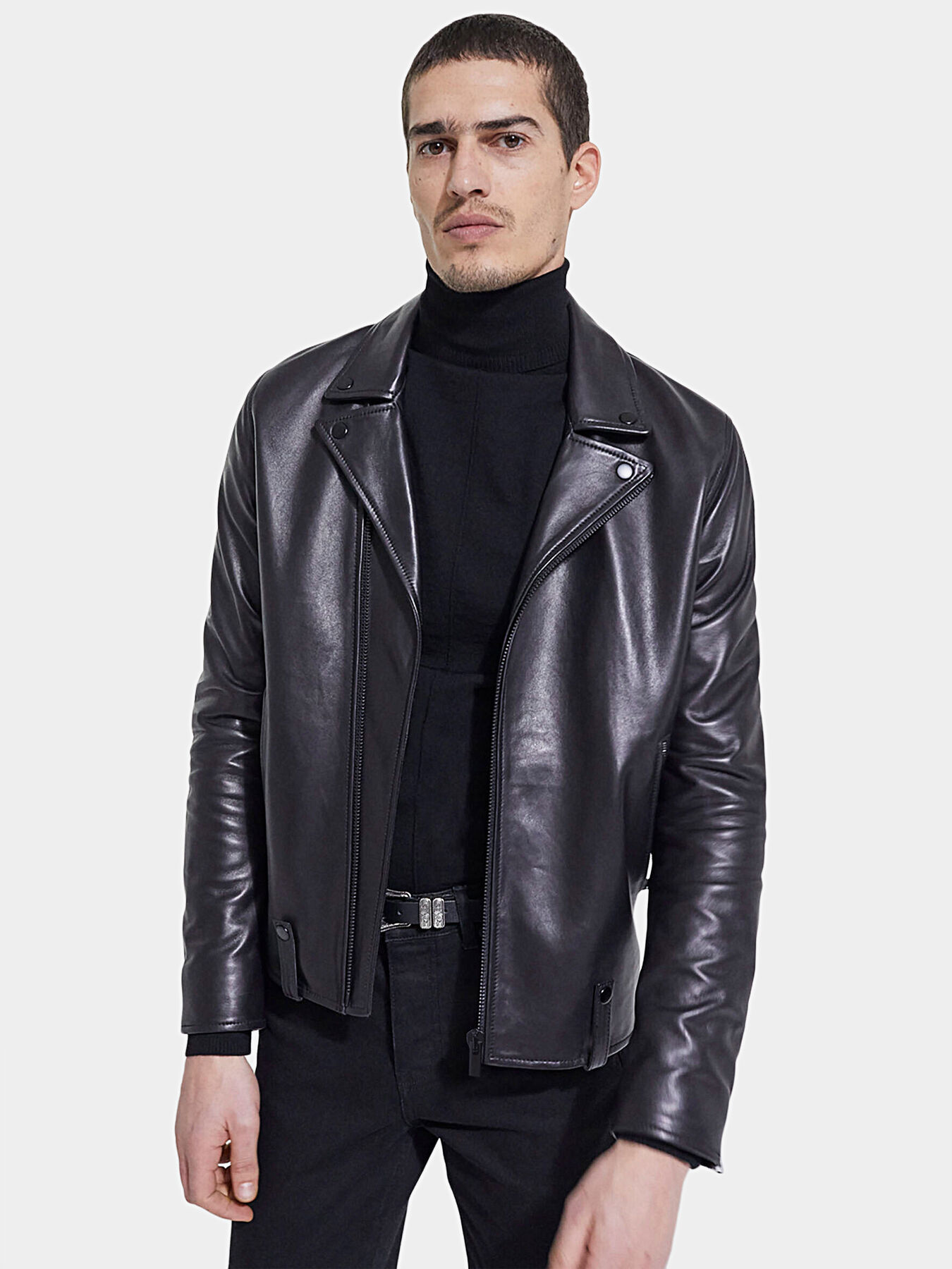 The kooples men's leather biker jacket discount
