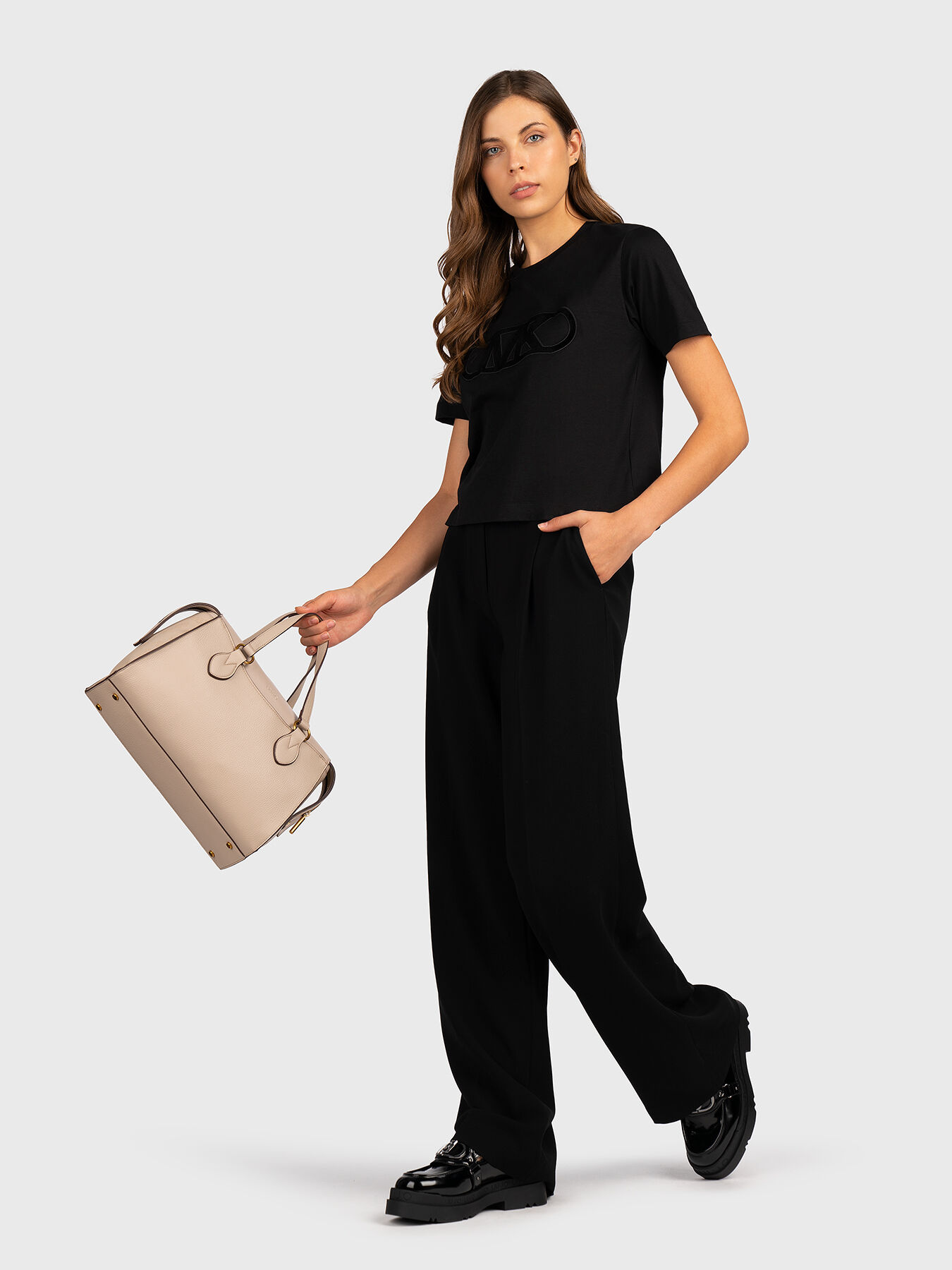Black T-shirt with logo accent brand MICHAEL KORS