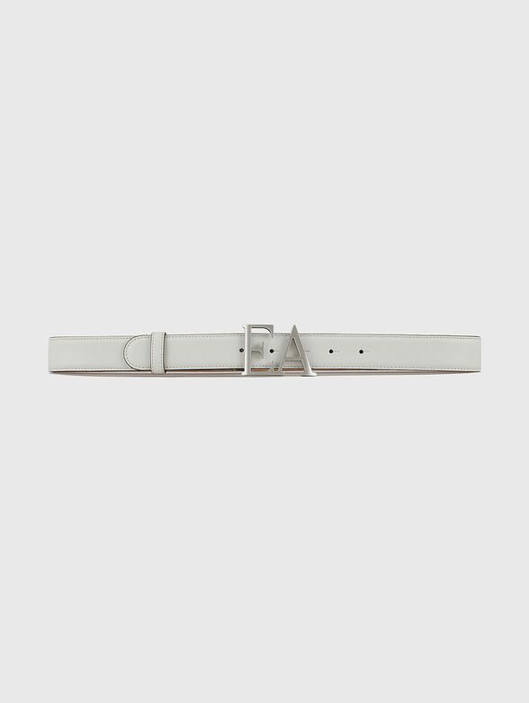 Leather belt with logo buckle - 2