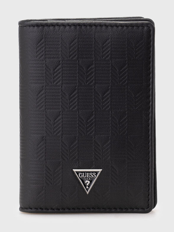 Leather cardholder with logo - 1