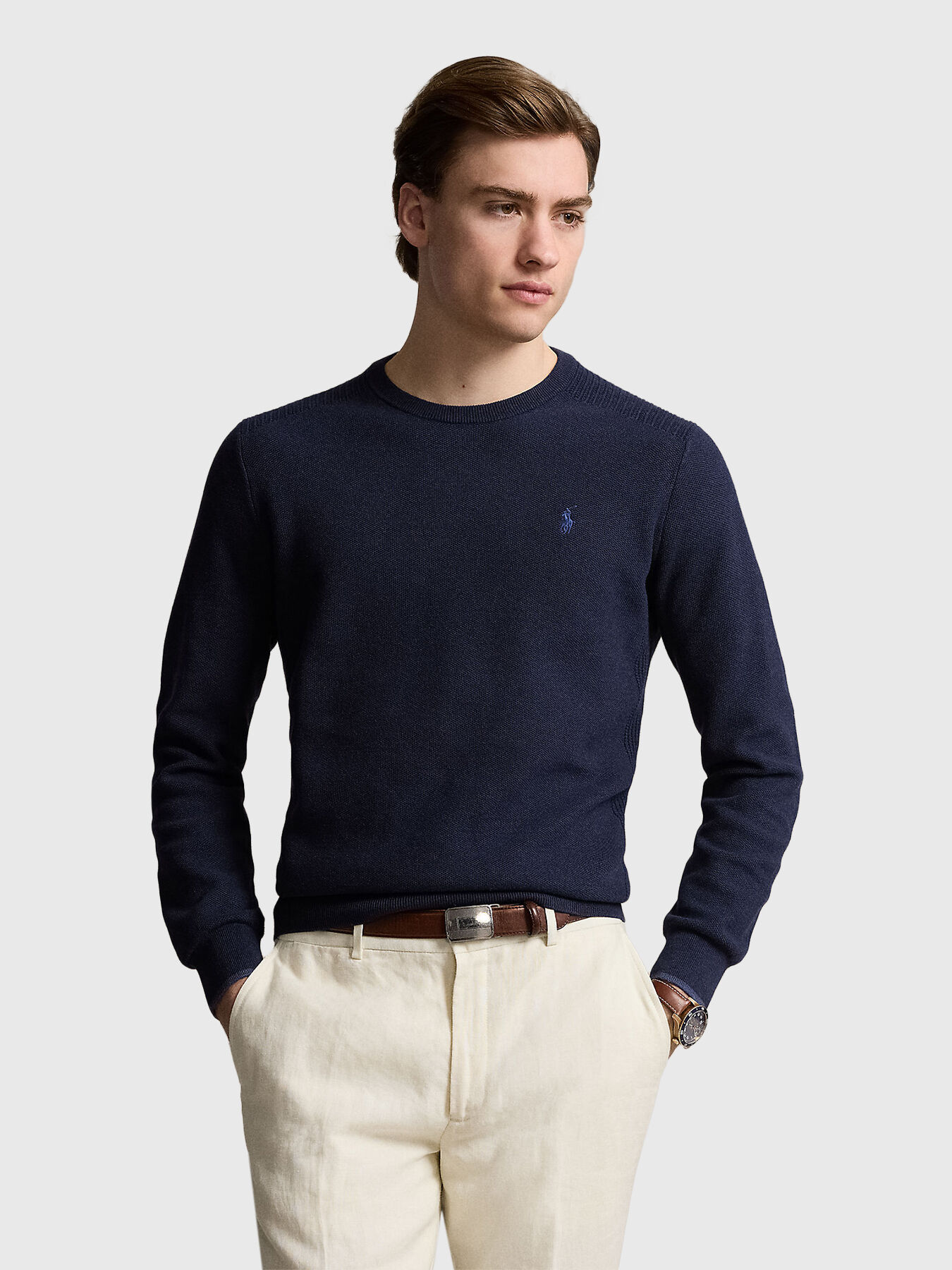 Polo RalphLauren｜ (710941963001) Polo Polo Ralph Lauren Men's (White/Navy) Polo Bear Striped