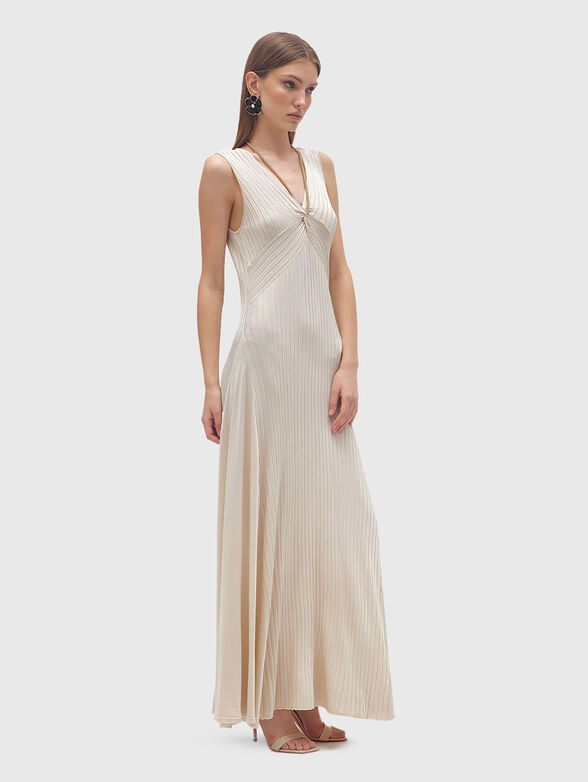 Maxi dress with accent neckline - 4