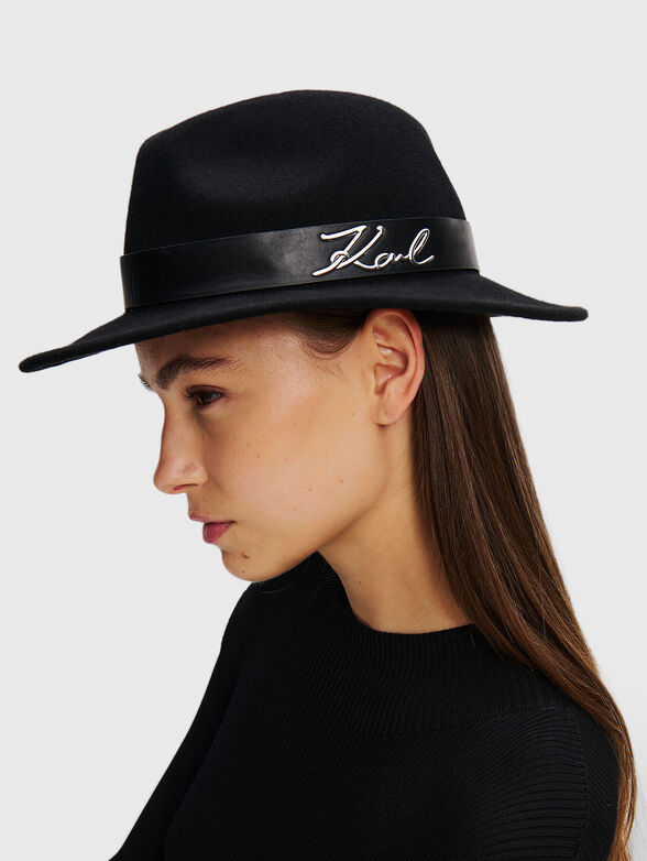 Fedora hat with logo accent - 2
