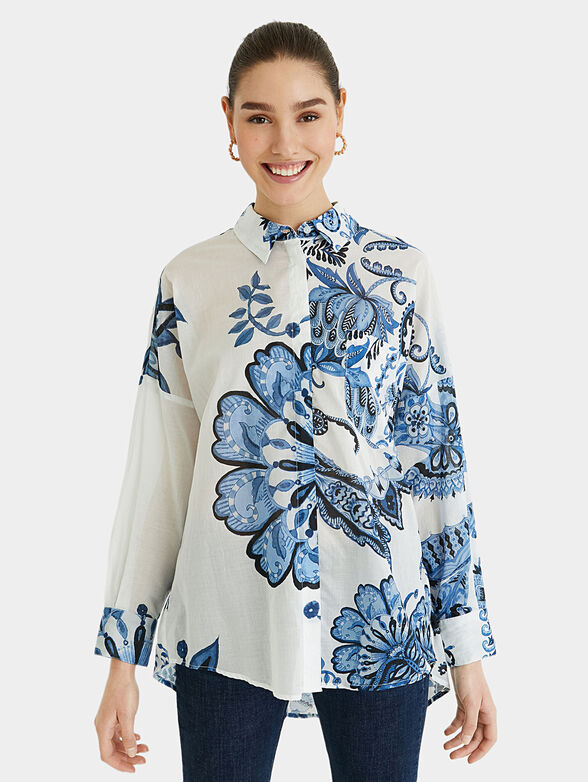 INARA Cotton shirt with floral print - 6