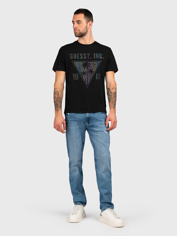 Black T-shirt with contrasting print - 2