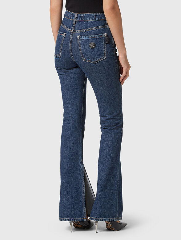 CRYSTAL SKULL high-waisted jeans - 2