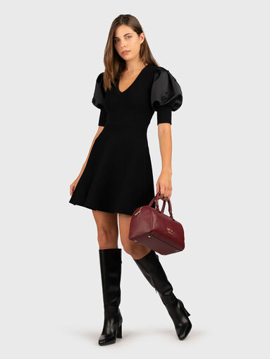 Mini dress with accent sleeves - 5