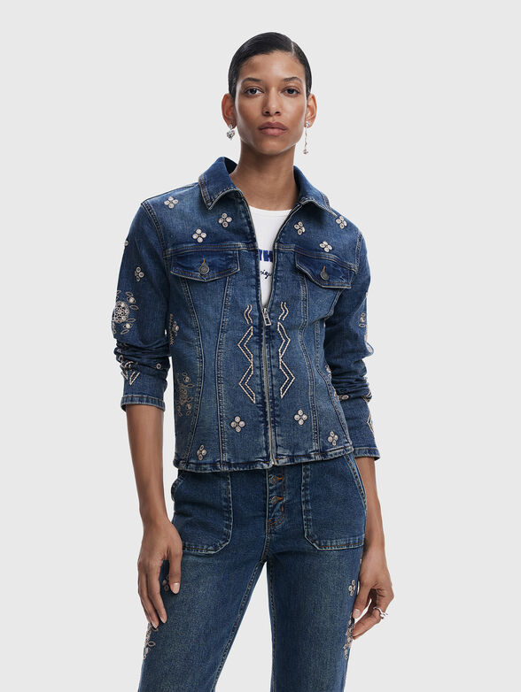Embroidered denim jacket - 1