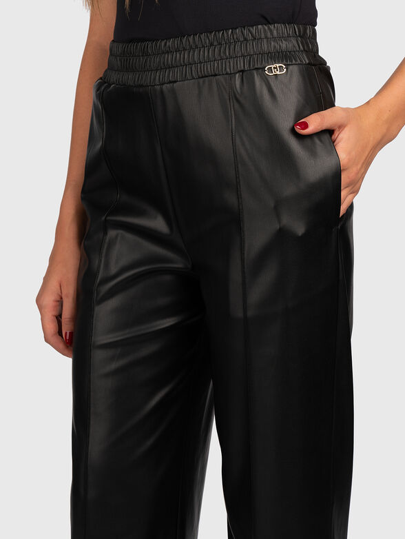 Black eco leather trousers  - 3