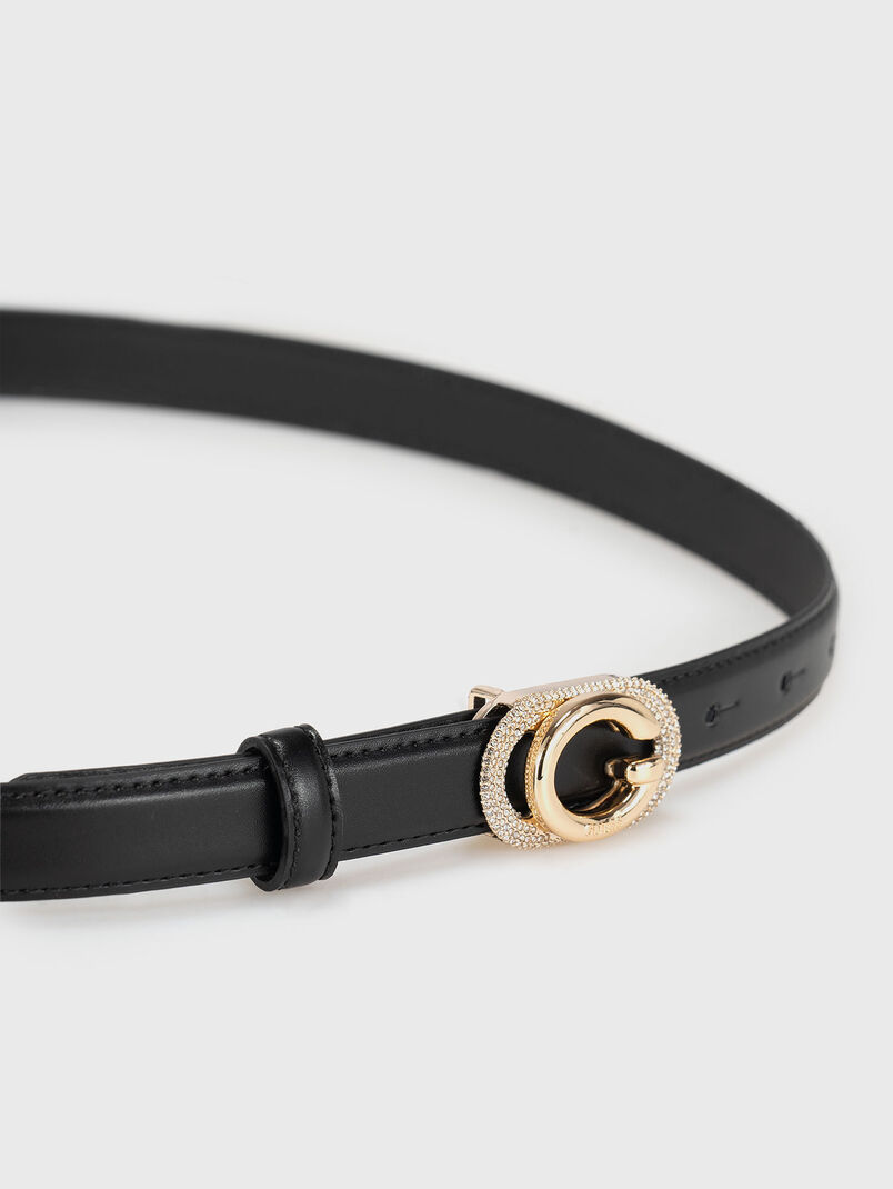Eco leather belt with rhinestones - 3