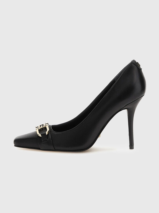 ELOUISA black leather heeled shoes - 1
