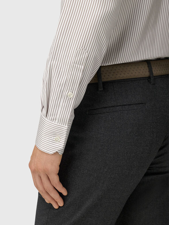Cotton shirt with stripes - 4