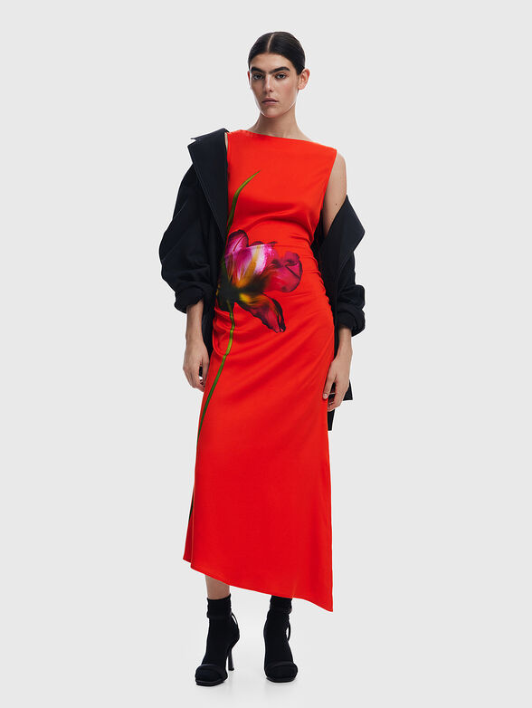 Red asymmetrical dress - 6